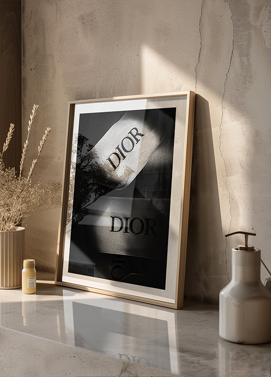 Dior Fashion Ribbons Black & White Poster