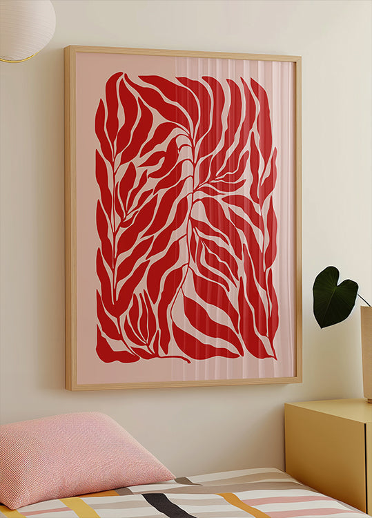 Red Leaf Harmony Poster