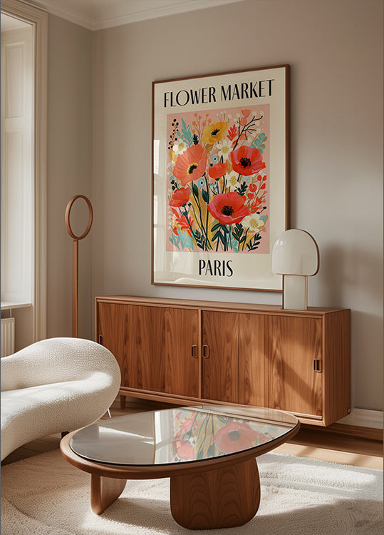Flower Market Paris France Poster
