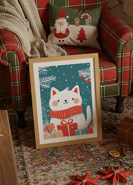 Christmas Cat Poster