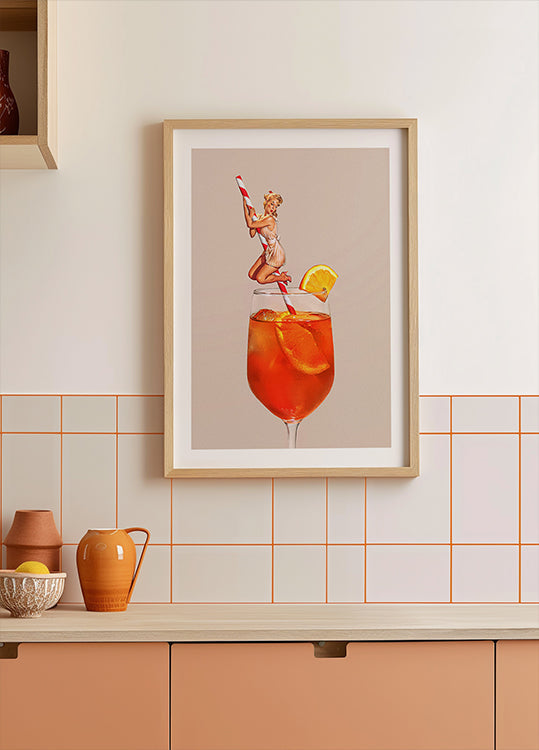 Retro Spritz Cocktail Poster