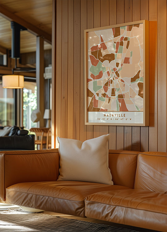 Black Maps Earth Tones 59 Poster