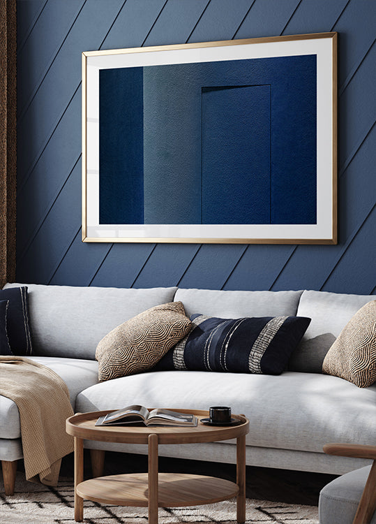 Blue minimalism or a secret door Poster