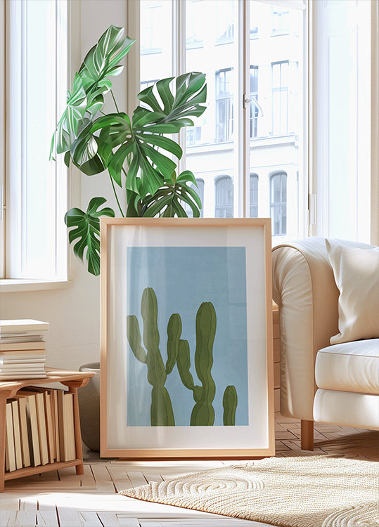 Desert Growth, Cactus Silhouettes Poster