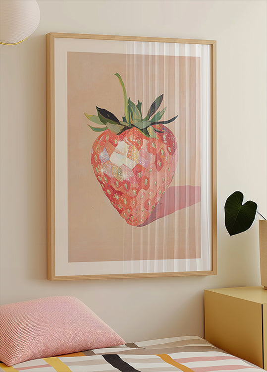 Glistening Strawberry Poster