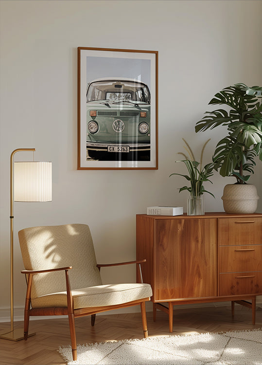 Classic Design In Soft Green Tones Cars Poster