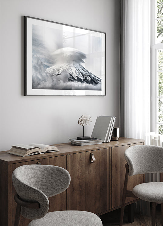 Umbrella cloud fuji Poster