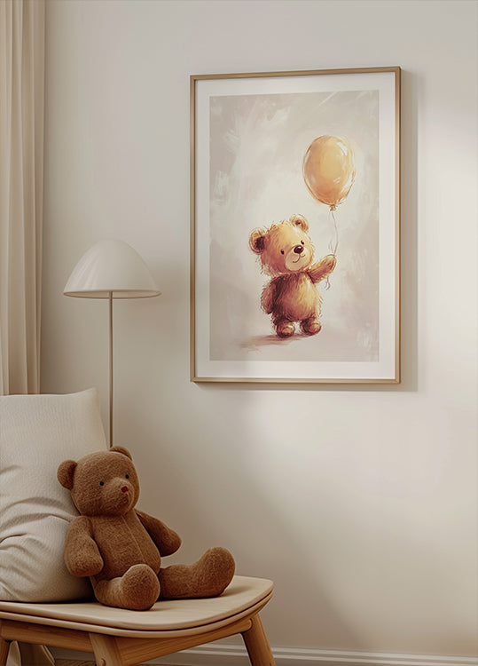 Teddy Bear and Balloon Poster