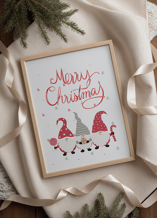 Merry Christmas Gnomes Poster