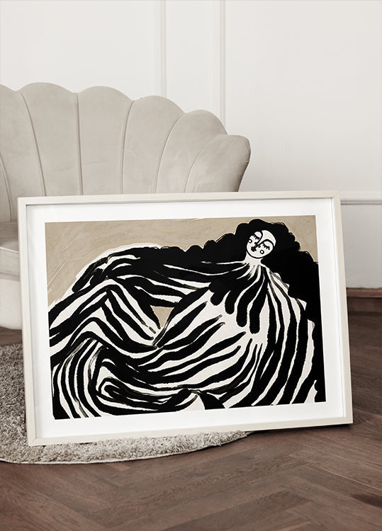 Monochrome Waves Poster