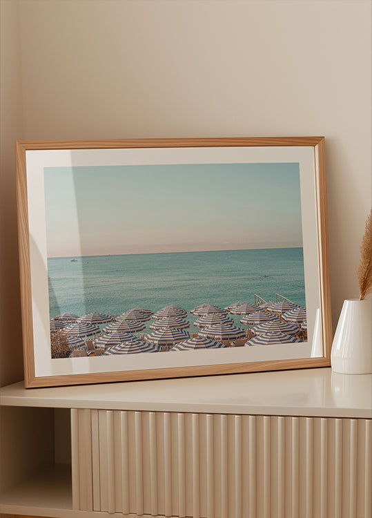 Riviera Beach Umbrellas Poster