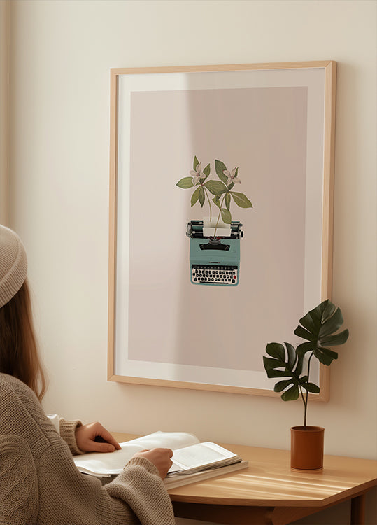 Botanical typewriter Poster