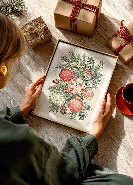 Christmas Ornaments In Poster