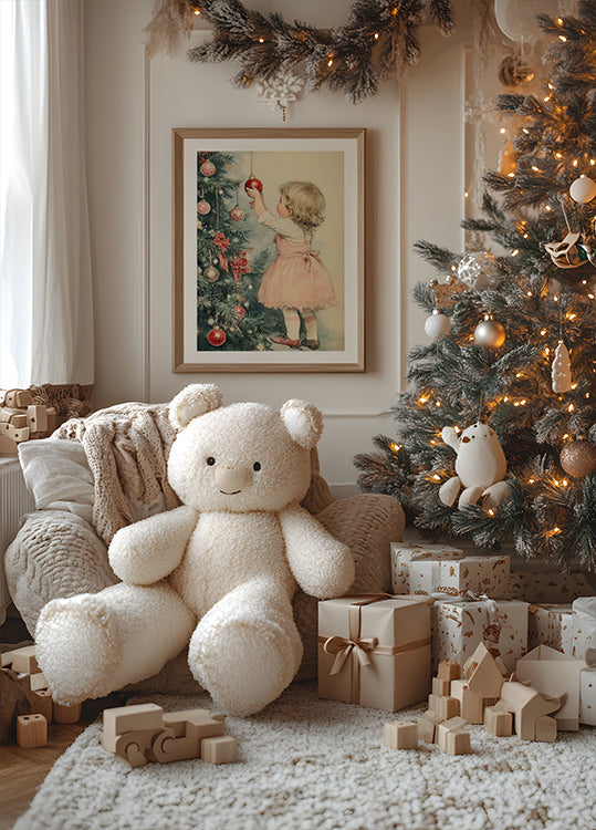 Young Girl At Christmas Eve Poster