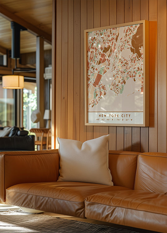 Black Maps Earth Tones 61 Poster