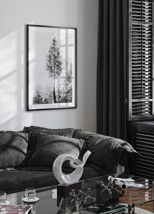 Woven natural dreams black & white Poster