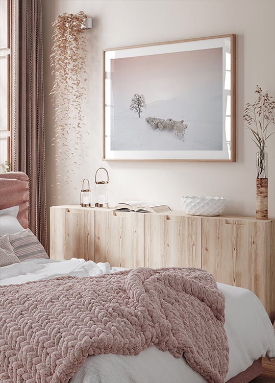 Flock looking for food Poster