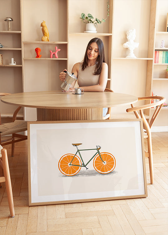 Orange Wheels Poster