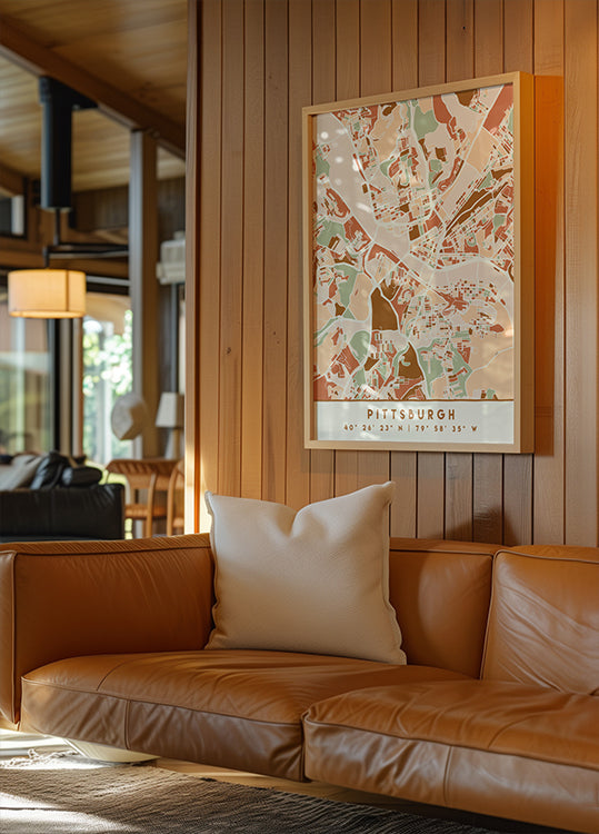 Black Maps Earth Tones 67 Poster