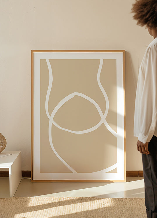 Beige Lines 04 Poster