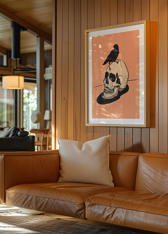 Skull And Raven Poster