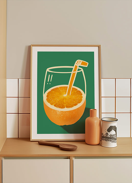 Vibrant Orange Cleverly Illustrated Poster