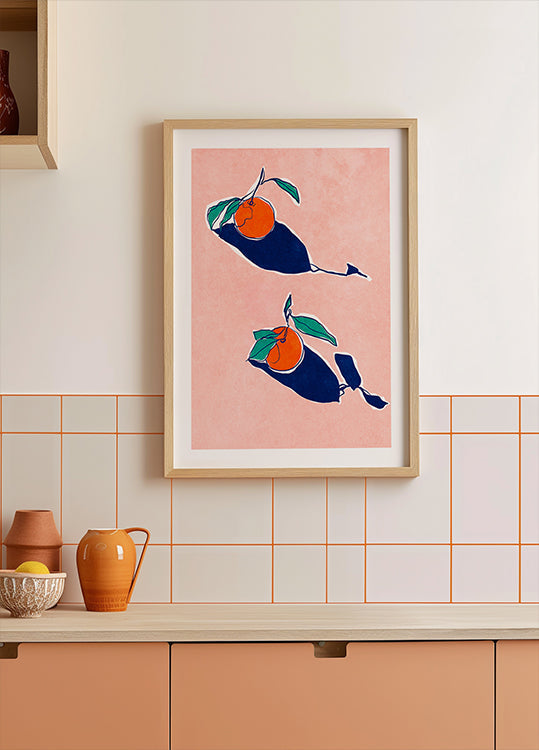 Abstract Oranges Poster