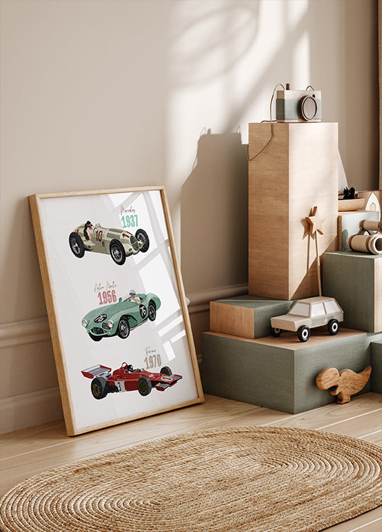 Vintage Racecars Poster