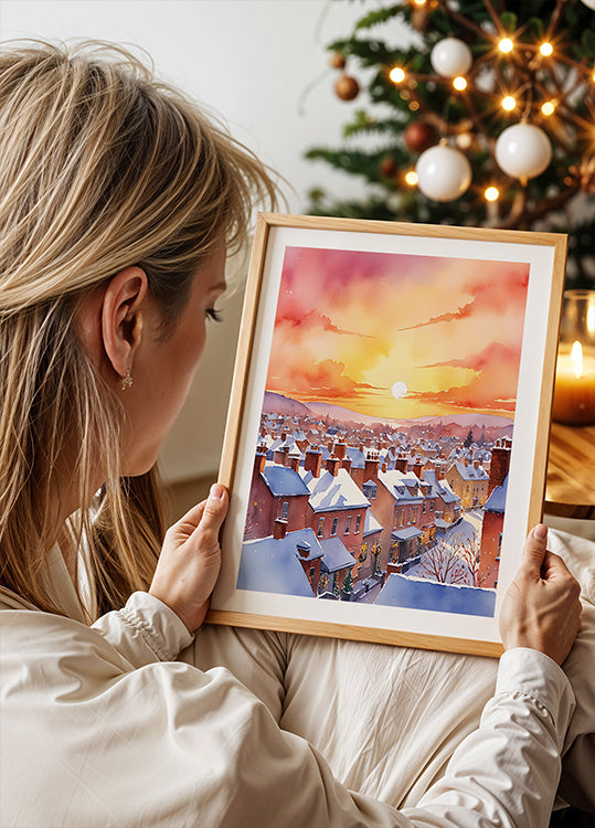 Snowy Christmas Morning Sunrise Poster