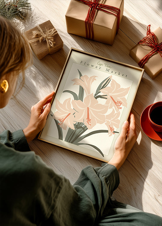 Flower Market Cap Town Amaryllis Poster