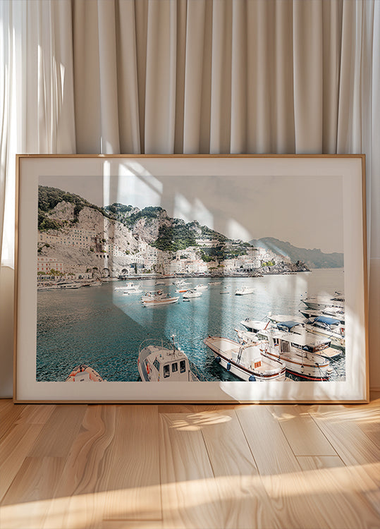 Amalfi coast with boats #2 Poster