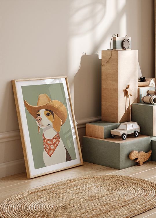 Cowboy Beagle Dog Poster