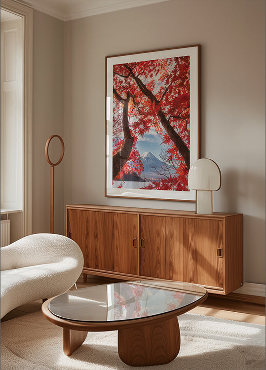 Mt.fuji is in the autumn leaves Poster