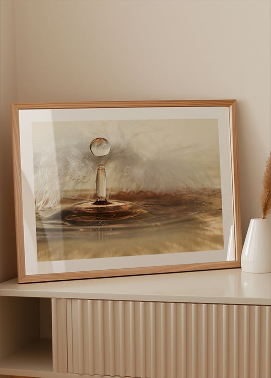 Golden feather drops