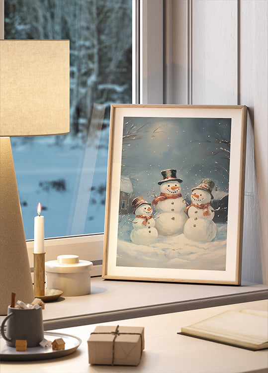 Snowman Family Poster