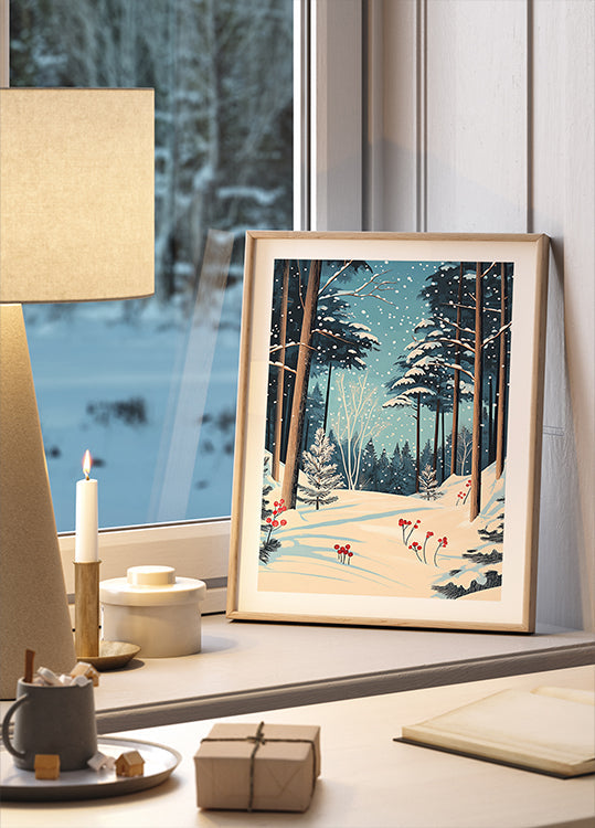 Christmas Snowy forest Poster