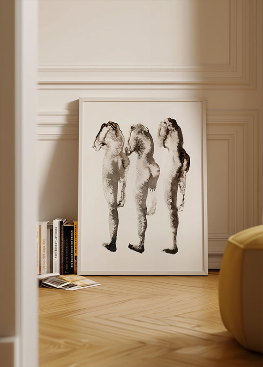 Figure Study 3x (after Muybridge)