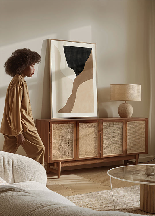 Abstract Beige and Brown Art Poster