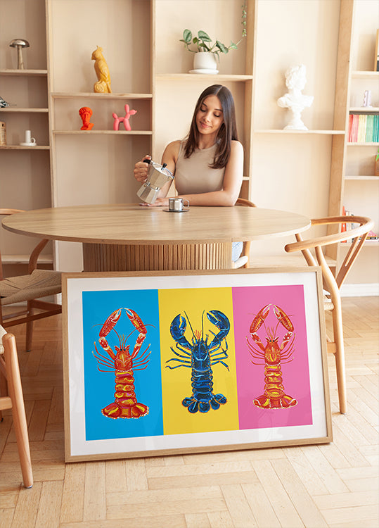 Lobster Langoustines Pop Art Poster