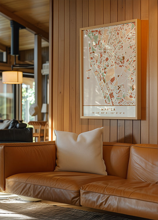 Black Maps Earth Tones 46 Poster