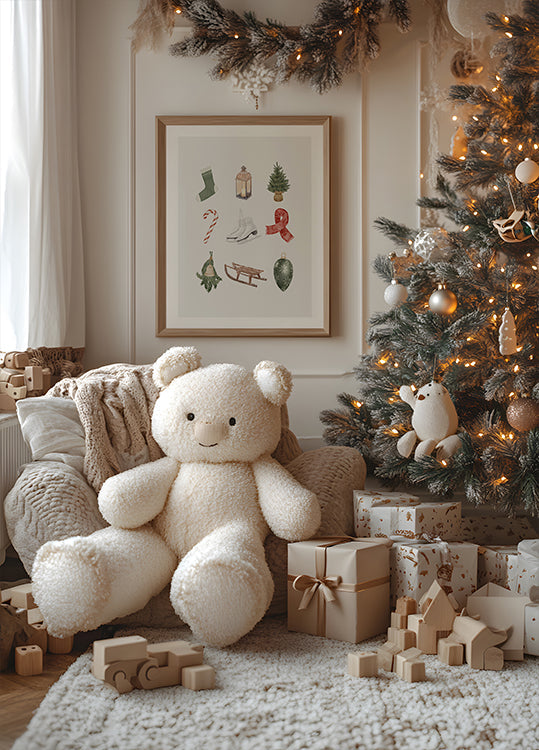 Nine Cute Christmas Items Poster