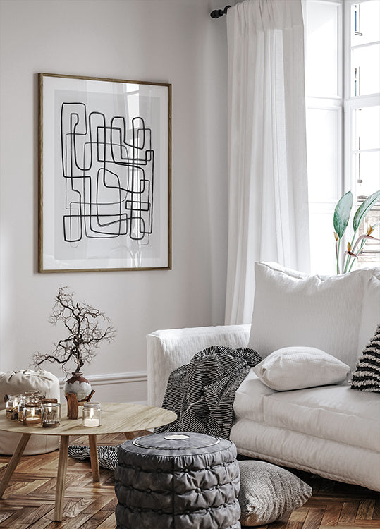 Brushed Lines Abstract No2 Poster - Posterbox.dk