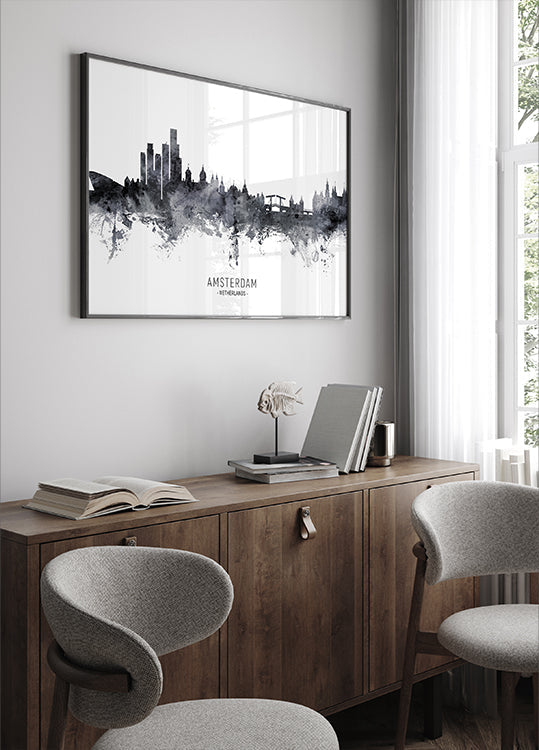 Amsterdam The Netherlands Skyline Poster