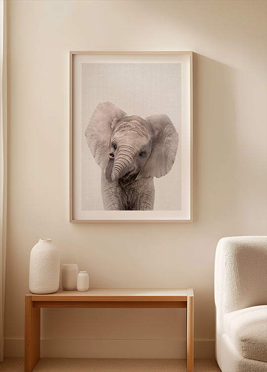 Peekaboo Baby Elephant Poster