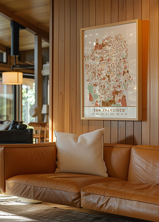 Black Maps Earth Tones 75 Poster