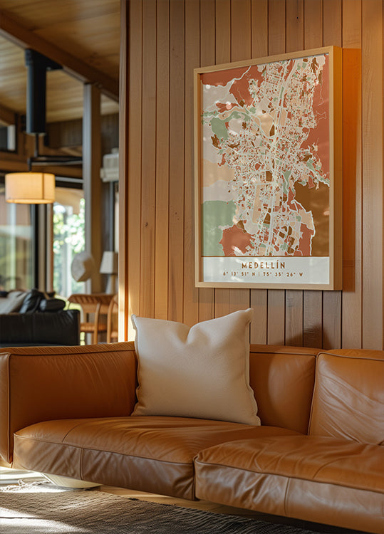 Black Maps Earth Tones 49 Poster