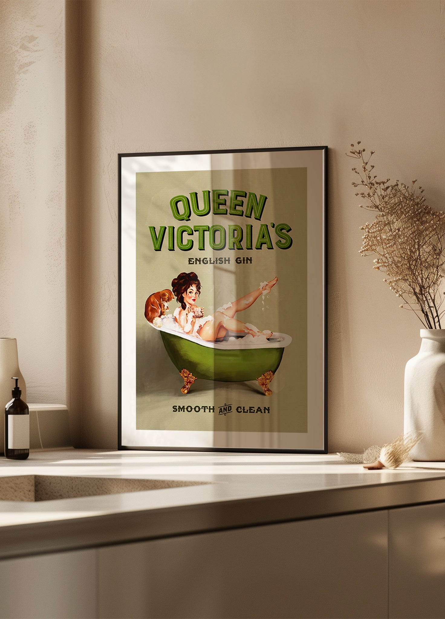 Queen Victoria English Gin Bath Pinup Girl