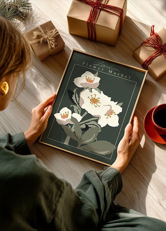 Flower Market London Hellebore Poster