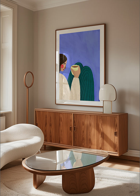 Sipping Coffee Poster