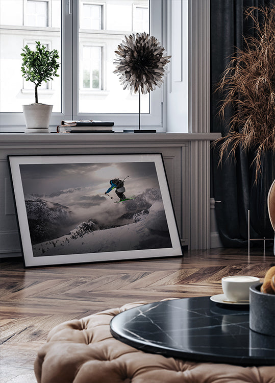 Backcountry skiing Poster